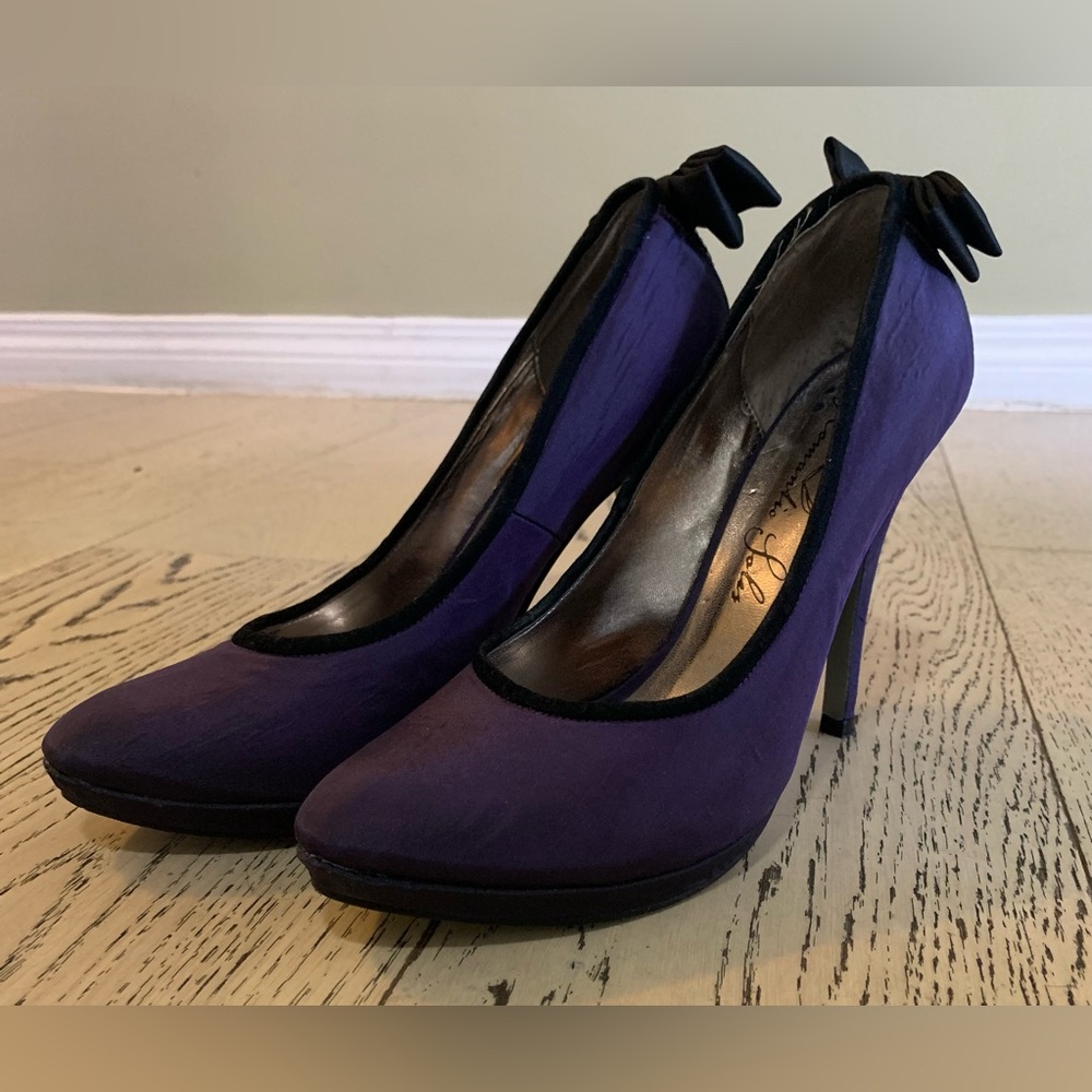 Romantic Soles Purple Stiletto Heels with Pointed Toe